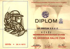 Diplom Geodesia Rallye v ښtku - 1973