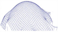 Perspektivn zobrazen tvaru kopule pomoc drtnho modelu (SCOP)