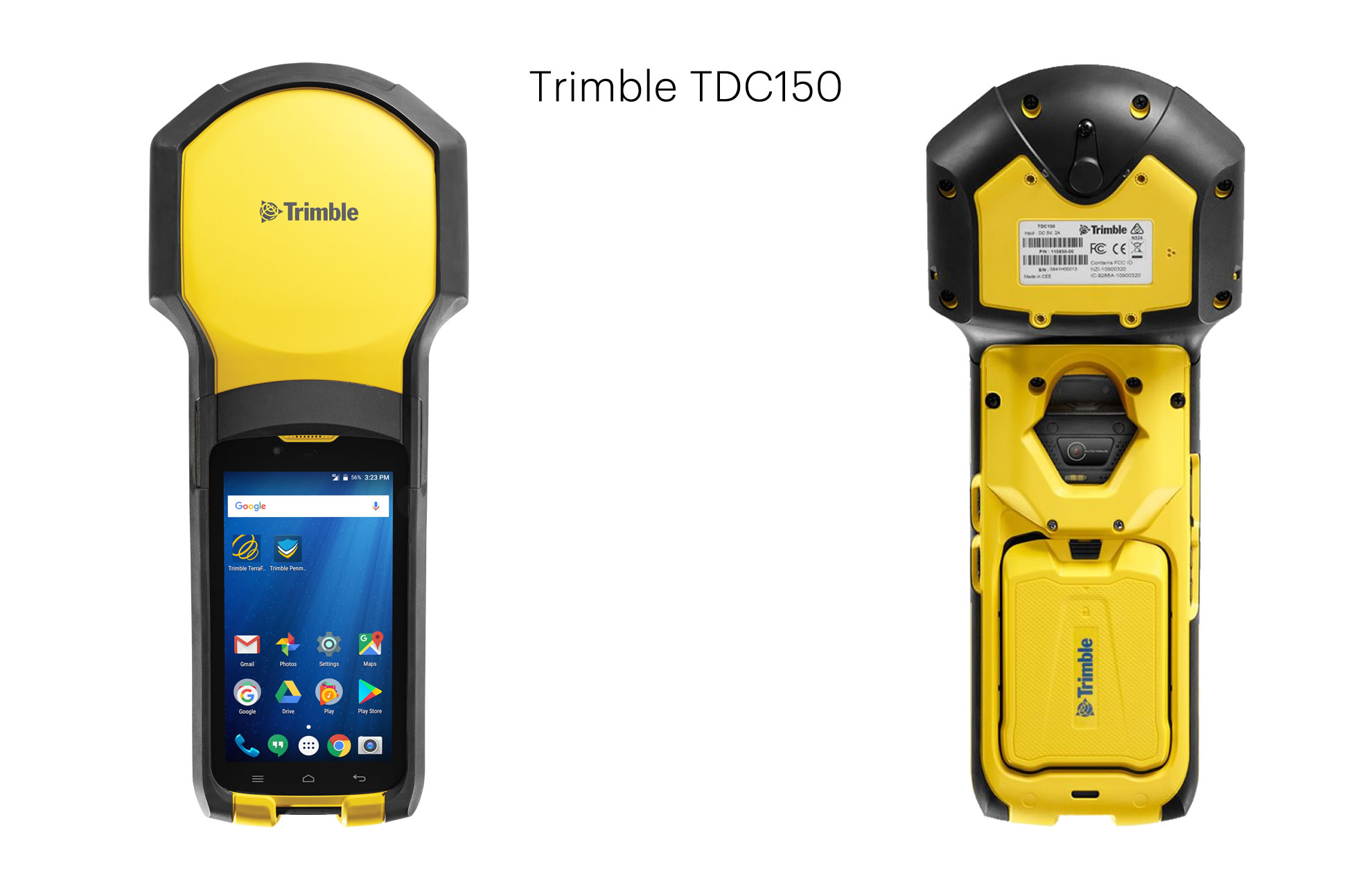 GIS sběr dat GNSS Trimble TDC150 pohled přední, pohled zadní 