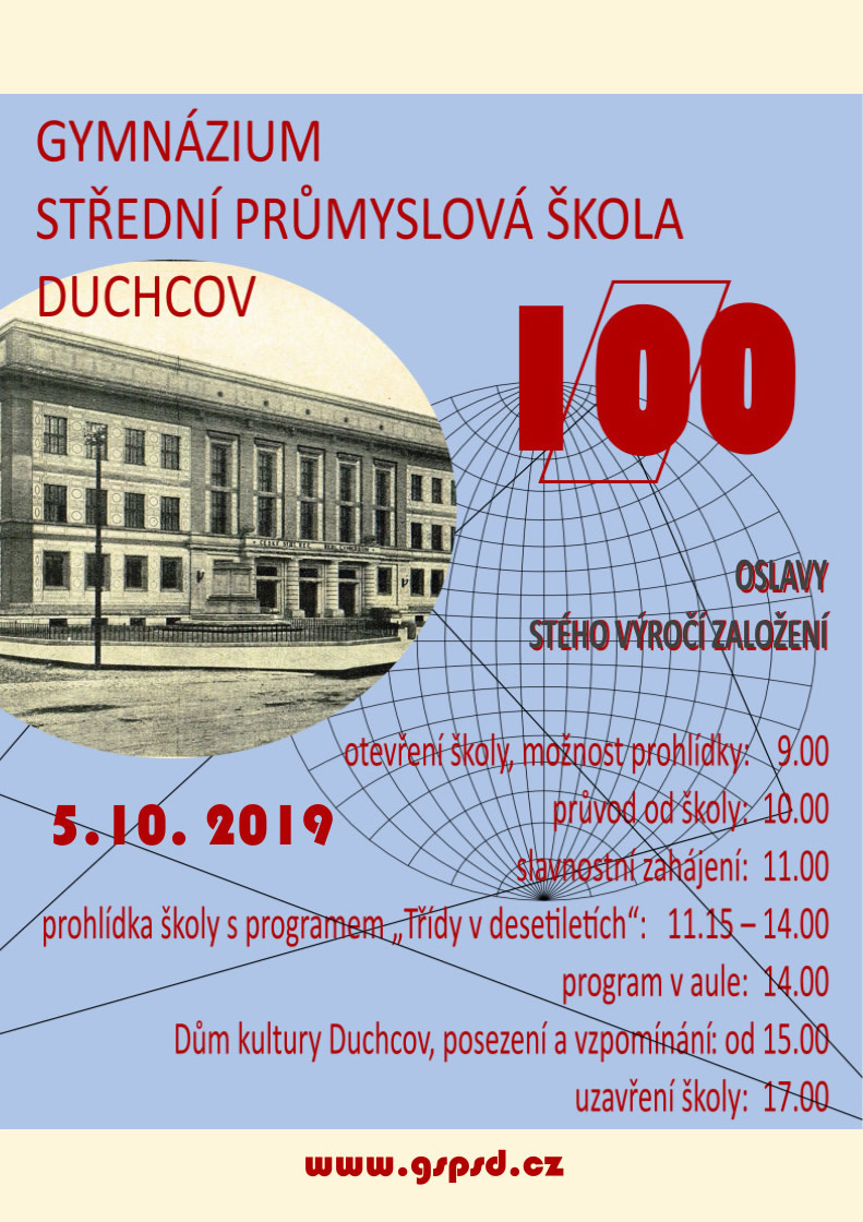 100 let výročí střední průmyslová škola Duchcov