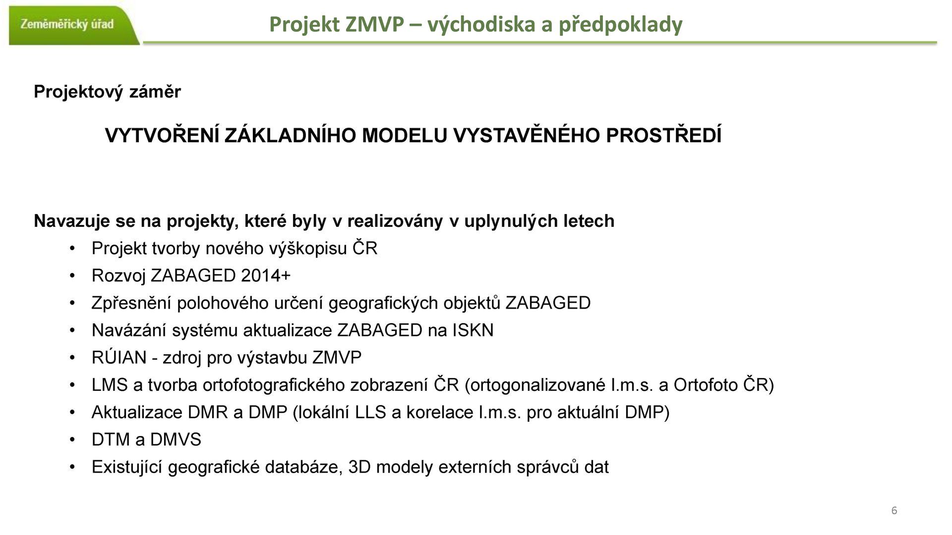 ZMVP Pavel Šidlichovský Základní model vystavěného prostředí